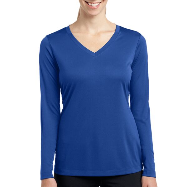 Ladies Long Sleeve PosiCharge ® Competitor V Neck Tee Thumbnail